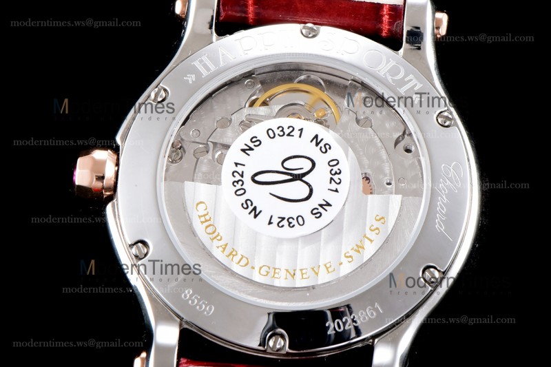 Chopard Happy Diams Sapphire RG/LE TT Pin/Red YFF ASIA2892-2 Automatic Happy Sport