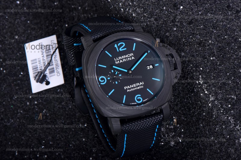 Panerai Luminor Series Carbon SS/LE Blk/Blk VSF Automatic PAM01661