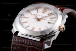 Bvlgari OCTO Series SS/LE Wht/Bro ZLO Automatic 102207 BGO41WSLD