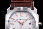Bvlgari OCTO Series SS/LE Wht/Bro ZLO Automatic 102207 BGO41WSLD