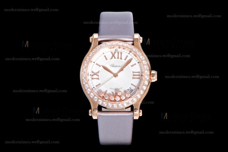 Chopard Happy Diamonds Sapphire RG/SC Wht/Gry YFF ASIA2892-2 Automatic 278559-3003