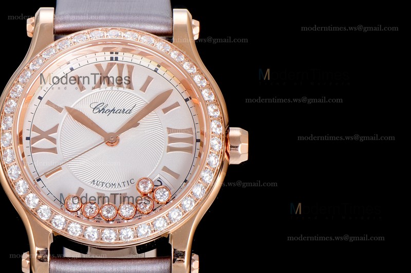 Chopard Happy Diamonds Sapphire RG/SC Wht/Gry YFF ASIA2892-2 Automatic 278559-3003