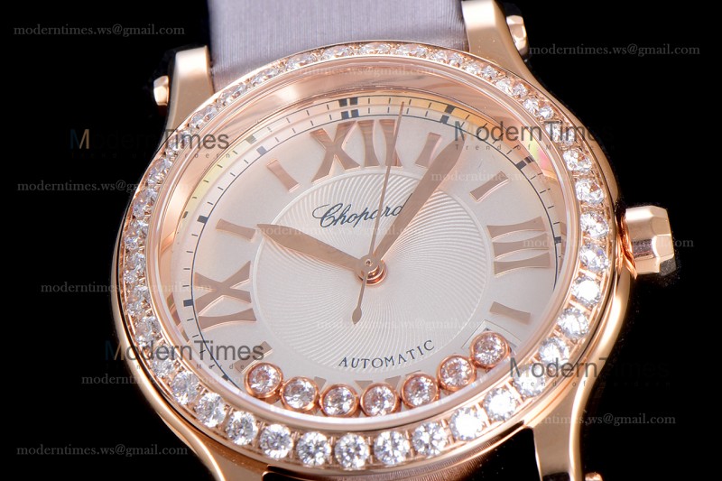 Chopard Happy Diamonds Sapphire RG/SC Wht/Gry YFF ASIA2892-2 Automatic 278559-3003