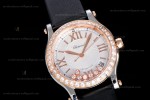Chopard Happy Diamonds Sapphire RG/SC Wht/Blk YFF ASIA2892-2 Automatic 278559-3003
