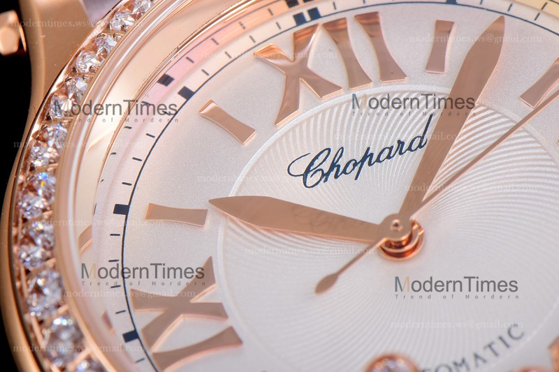 Chopard Happy Diamonds Sapphire RG/SC Wht/Gry YFF ASIA2892-2 Automatic 278559-3003