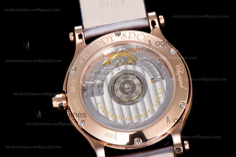 Chopard Happy Diamonds Sapphire RG/SC Wht/Gry YFF ASIA2892-2 Automatic 278559-3003