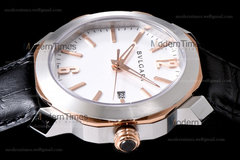 Bvlgari OCTO Series RG/LE Wht/Blk ZLO TT Aitomatic 102703 OC41C6SPGLD