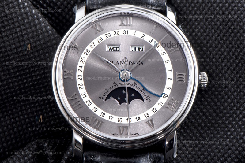 Blancpain Villeret SS/LE Gra/Blk Sapphire OMF Automatic 6654-1113-55B