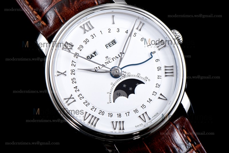 Blancpain Villeret SS/LE Wht/Bro Sapphire OMF Automatic 6654-1127-55B