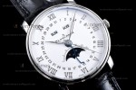 Blancpain Villeret SS/LE Wht/Blk Sapphire OMF Automatic 6654-1127-55B