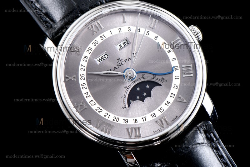 Blancpain Villeret SS/LE Gra/Blk Sapphire OMF Automatic 6654-1113-55B