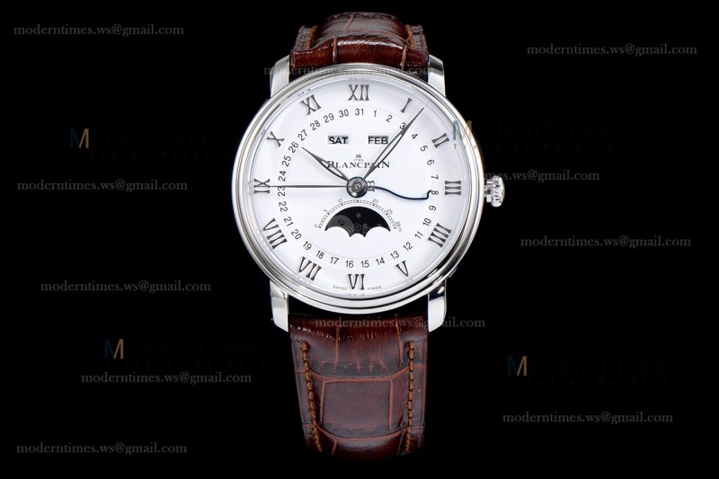 Blancpain Villeret SS/LE Wht/Bro Sapphire OMF Automatic 6654-1127-55B