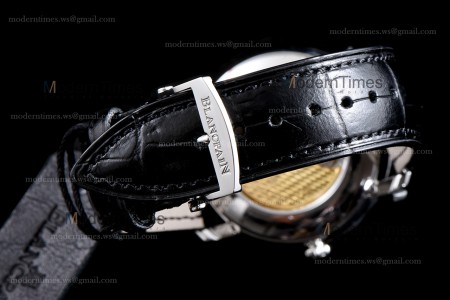 Blancpain Villeret SS/LE Wht/Blk Sapphire OMF Automatic 6654-1127-55B