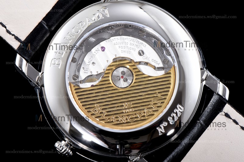 Blancpain Villeret SS/LE Wht/Blk Sapphire OMF Automatic 6654-1127-55B