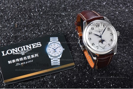 Longines Conquest Classic Series SS/LE Wht/Bro GSF Automatic L2.909.4.78.3