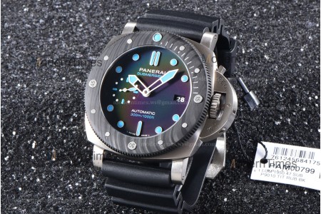 Panerai Submersible Series CF TI/RU Blk/Blk VSF P.9010 Automatic PAM00799