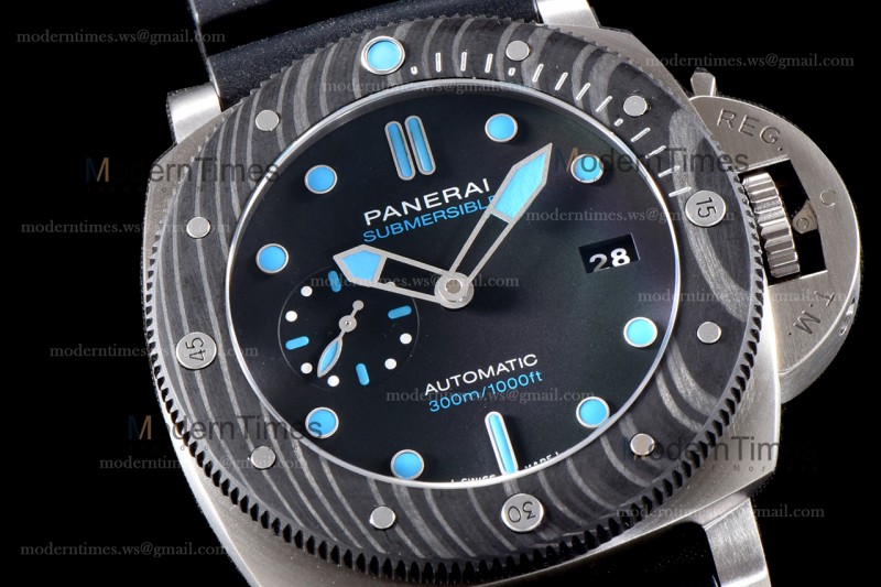 Panerai Submersible Series CF TI/RU Blk/Blk VSF P.9010 Automatic PAM00799
