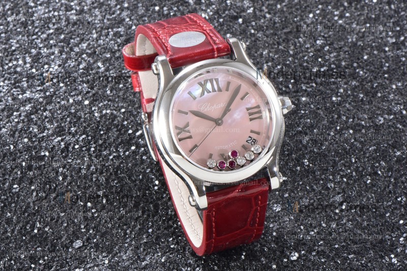 Chopard Happy Diamonds Sapphire SS/LE Pin/Red YFF ASIA2892-2 Automatic Happy Sport