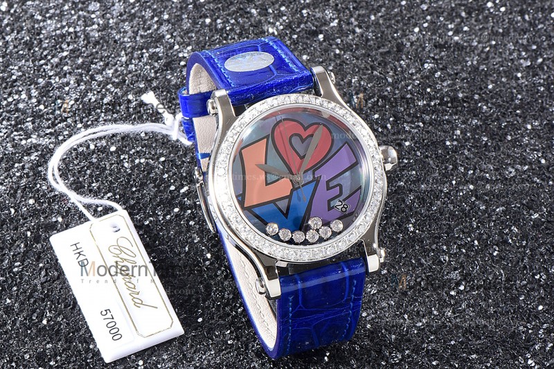 Chopard Happy Diams Sapphire SS/LE TT Gra/Blu YFF ASIA2892-2 Automatic 278559-3021
