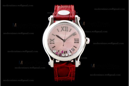 Chopard Happy Diamonds Sapphire SS/LE Pin/Red YFF ASIA2892-2 Automatic Happy Sport