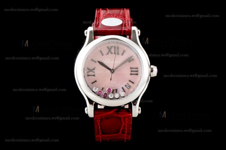 Chopard Happy Diamonds Sapphire SS/LE Pin/Red YFF ASIA2892-2 Automatic Happy Sport
