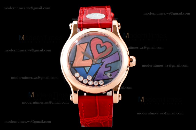 Chopard Happy Diams Sapphire RG/LE TT Gra/Red YFF ASIA2892-2 Automatic 278559-3020