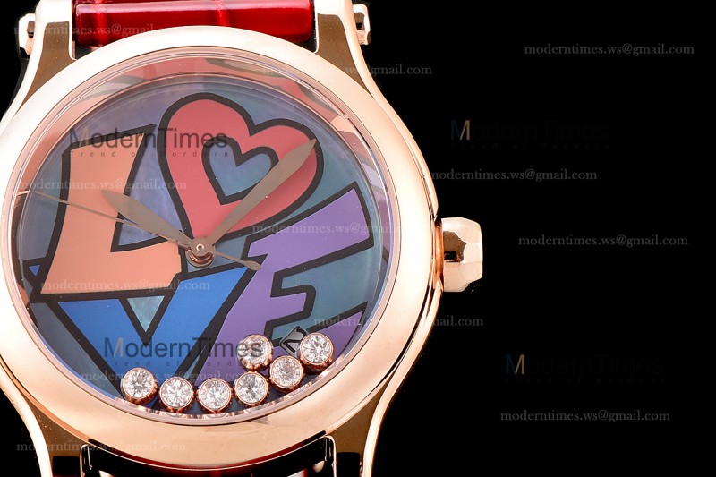 Chopard Happy Diams Sapphire RG/LE TT Gra/Red YFF ASIA2892-2 Automatic 278559-3020