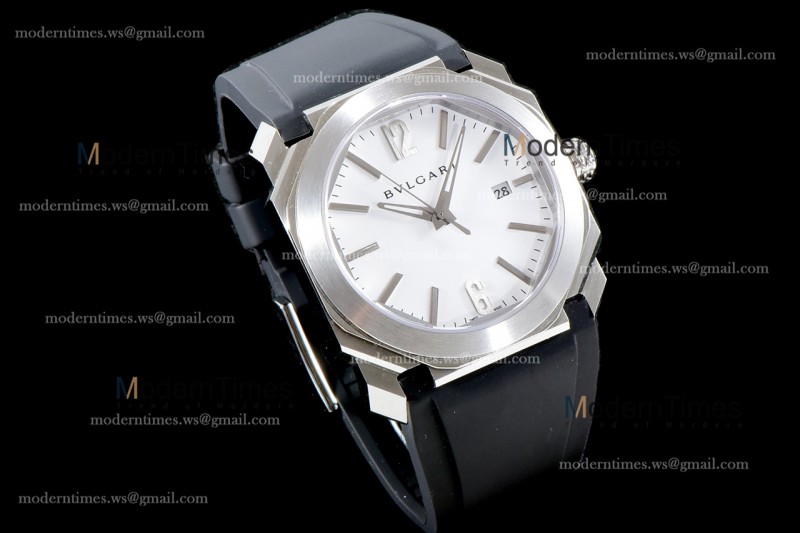 Bvlgari OCTO Series SS/RU Wht/Blk BVF Automatic 101964 BGO41BSLD