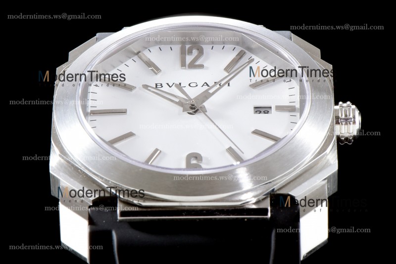 Bvlgari OCTO Series SS/RU Wht/Blk BVF Automatic 101964 BGO41BSLD