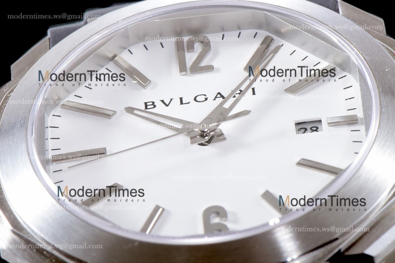 Bvlgari OCTO Series SS/RU Wht/Blk BVF Automatic 101964 BGO41BSLD