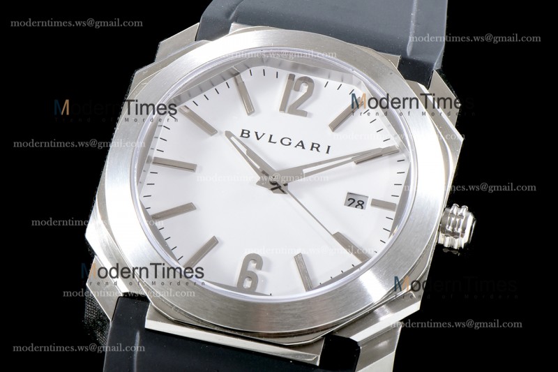 Bvlgari OCTO Series SS/RU Wht/Blk BVF Automatic 101964 BGO41BSLD