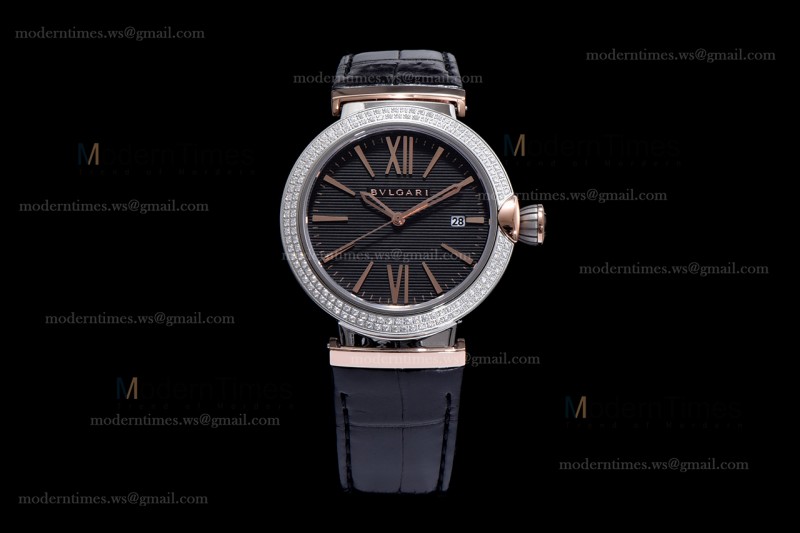 Bvlgari LVCEA Series RG/LE Blk/Blk TT Diams BVF Automatic 