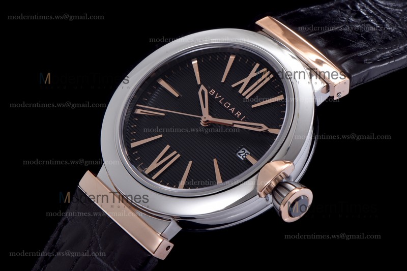 Bvlgari LVCEA Series RG/LE Blk/Blk TT Diams BVF Automatic 