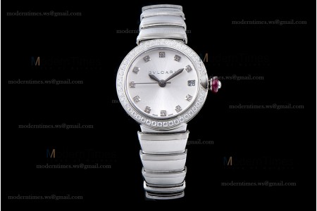 Bvlgari LVCEA Series SS/SS Wht ZLO Diams Quartz 102514 LUW23C6GDG/12
