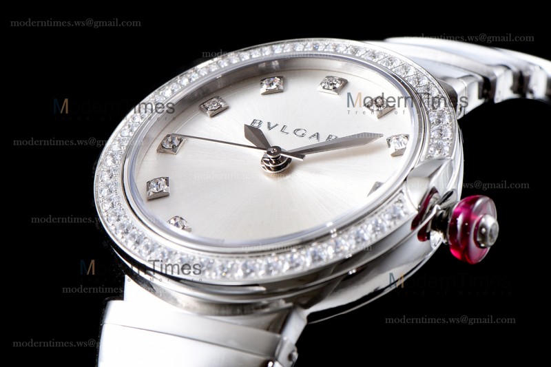 Bvlgari LVCEA Series SS/SS Wht ZLO Diams Quartz 102514 LUW23C6GDG/12