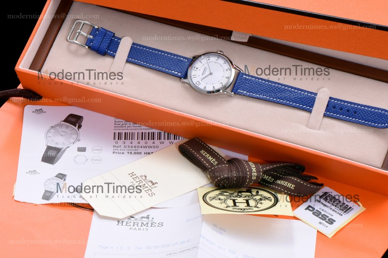 Hermes Slim D Series SS/LE BVF Wht/Blu Quartz 