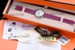 Hermes Slim D Series SS/LE BVF Wht/Red Quartz 