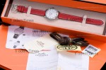 Hermes Slim D Series SS/LE BVF Wht/Red Diams Quartz 