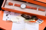 Hermes Slim D Series SS/LE BVF Wht/Bro Diams Quartz 