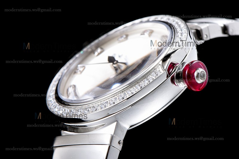 Bvlgari LVCEA Series SS/SS Wht ZLO Diams Quartz 102514 LUW23C6GDG/12