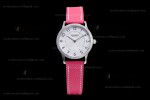 Hermes Slim D Series SS/LE BVF Wht/Pin Diams Quartz 