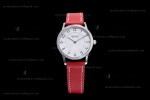 Hermes Slim D Series SS/LE BVF Wht/Red Diams Quartz 