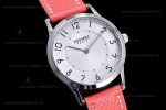 Hermes Slim D Series SS/LE BVF Wht/Red Quartz 