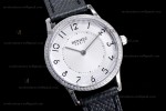 Hermes Slim D Series SS/LE BVF Wht/Blk Diams Quartz 
