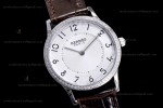 Hermes Slim D Series SS/LE BVF Wht/Bro Diams Quartz 