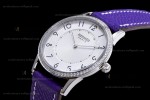 Hermes Slim D Series SS/LE BVF Wht/Per Diams Quartz 
