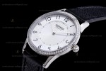 Hermes Slim D Series SS/LE BVF Wht/Blk Diams Quartz 