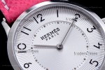 Hermes Slim D Series SS/LE BVF Wht/Pin Quartz 