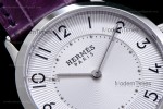 Hermes Slim D Series SS/LE BVF Wht/Per Quartz 