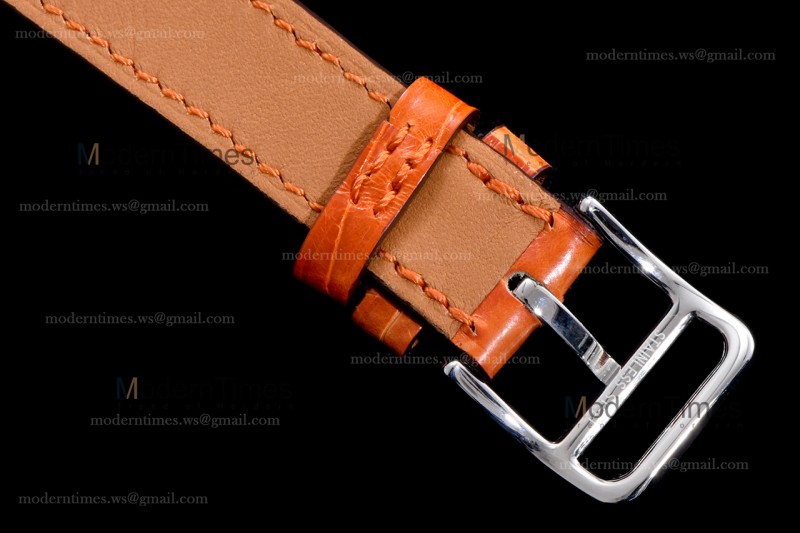 Hermes Slim D Series SS/LE BVF Wht/Bro Quartz 